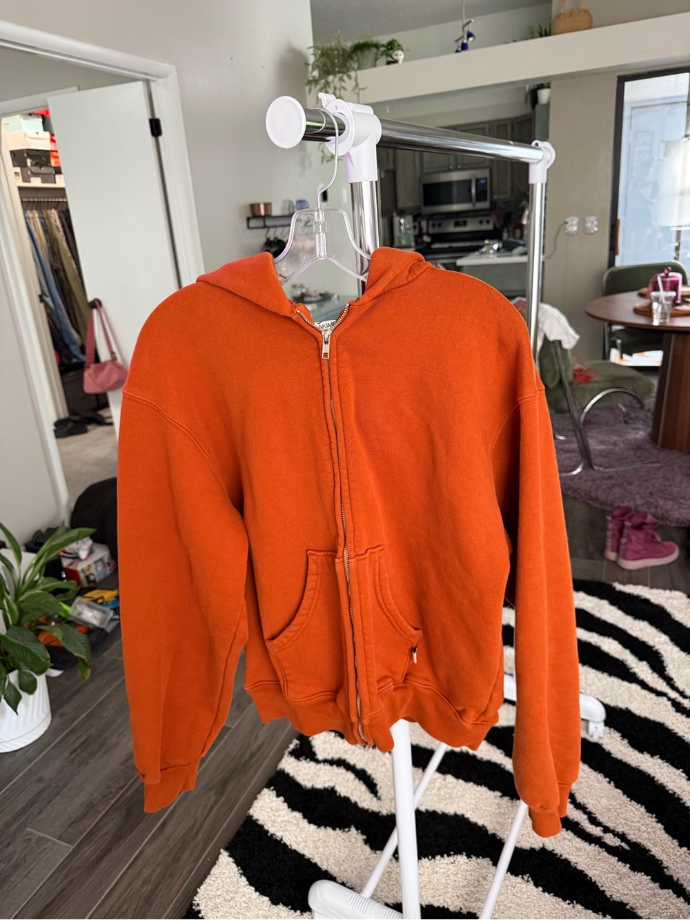 Akimbo Burnt Orange Zip up hoodie - Picture 3 of 4